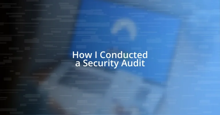 How I Conducted a Security Audit