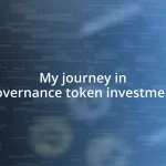 My journey in governance token investment