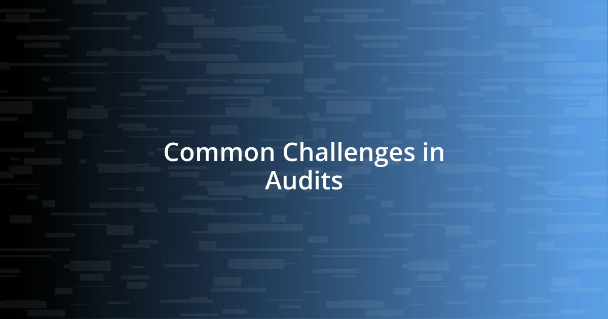 Common Challenges in Audits